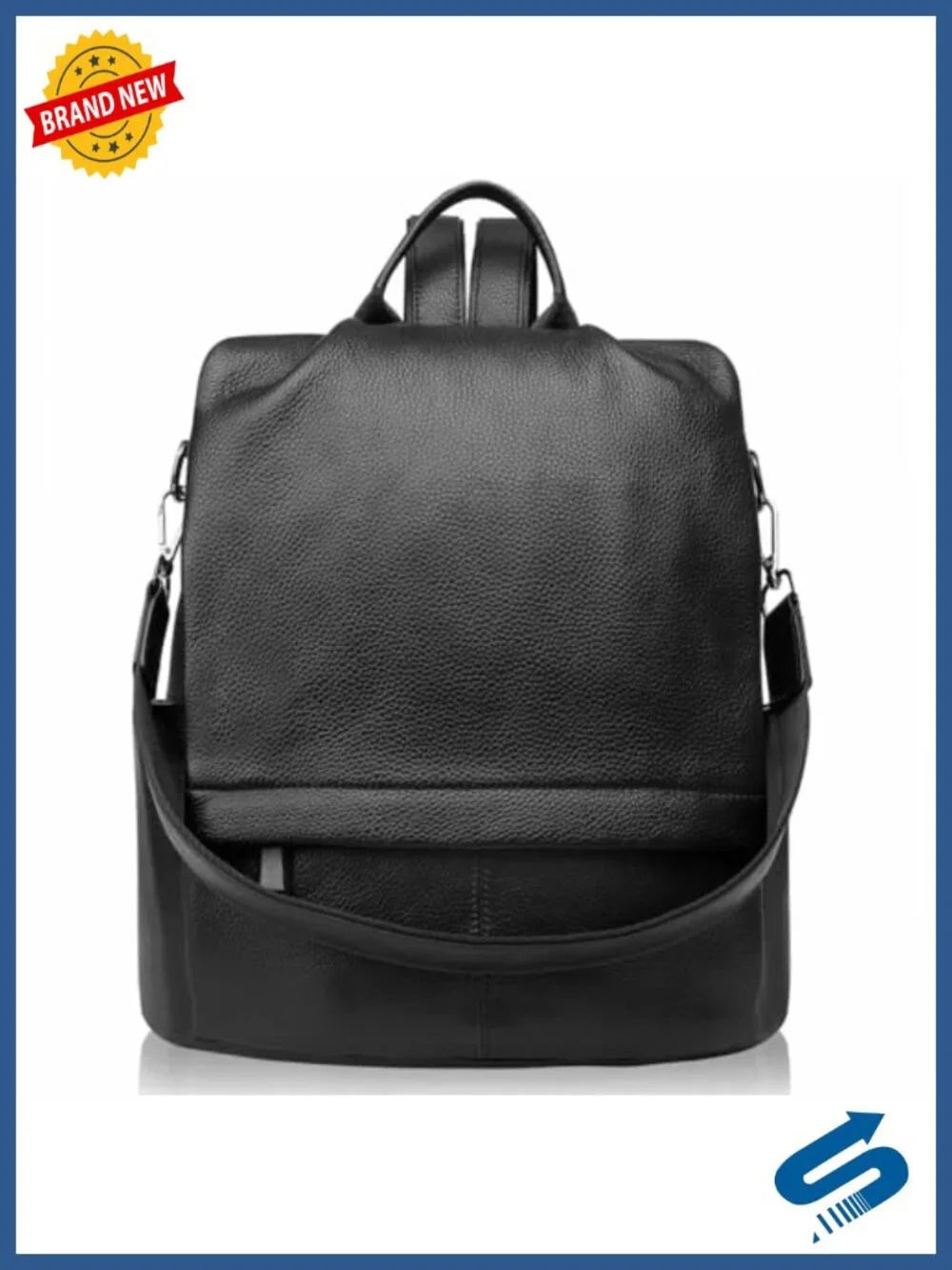 Genuine Leather Backpack Purse Anti-Theft Convertible Shoulder Bag